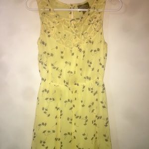 Yellow Dandelion Print Dress